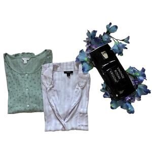 Charter Club and Alfani New Button Front Sleepwear Tops Women L